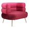 Homeroots 41" Red And Gold Velvet And Upholstered Arm Chair 572296 - alternate 1