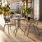 Flash Furniture Lila 23.75in Round Glass Top Metal Table with 2 Bronze Aluminum Slat Stack Chairs TLH-071RD-017CBZ2-GG - alternate 16