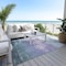 Homeroots 3' X 5' Denim Blue And Sky Blue Striped Washable Indoor Outdoor Area Rug 610877 - alternate 9