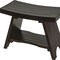 Homeroots Teak Rectangular Shower Bench With Shelf In Brown Finish 376696 - alternate 7