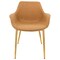 Leisuremod Markley Modern Leather Dining Arm Chair with Gold Metal Legs, Light Brown ECG26BR - alternate 7