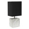 Homeroots 12" White And Black Ceramic Square Table Lamp With Black Shade 643287 - alternate 3