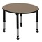 Regency Round Kee Height Adjustable Mobile Classroom Activity Table, 36 in W, 36 in L, Noble Oak TB36RNDNOAPCBK - alternate 1