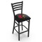 Holland Bar Stool Co 25" Blk Wrinkle Louisville Stationary Counter Stool, Ladder Back L00425Lville - alternate 1