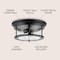 Jonathan Y Lauren 13.25" 2-Light Metal/Glass LED Flush Mount, Black JYL7446D - alternate 9
