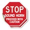 Signmission Stop Sound Horn Proceed with Cautio, 4 inch X 4 inch, Vinyl Decal, 2PK OC-D-2PACK-4-323 - alternate 1