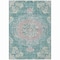 Homeroots 3' X 5' Teal Blue Floral Medallion Washable Indoor Outdoor Area Rug 607854 - alternate 7