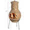 Vintiquewise Outdoor Beige Clay Chimenea Maya Design Fire Pit with Metal Stand QI004350 - alternate 5