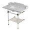 Kingston Brass 36-Inch Carrara Marble Console Sink with Acrylic Legs and Shelf, 8-Inch, 3-Hole LMS36MASQB6 - alternate 1