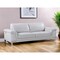Homeroots 90" Light Gray Italian Leather Sofa With Silver Legs 329617 - alternate 5