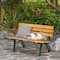 Gardenised Iron Framed Park Bench with Wooden Seat and Backrest for All Outdoor Spaces QI004781 - alternate 7