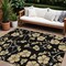 Homeroots 9' X 12' Black And Gold Floral Washable Indoor Outdoor Area Rug 599998 - alternate 1