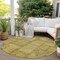 Homeroots 8' Gold Wheat And Gray Round Patchwork Washable Indoor Outdoor Area Rug 581601 - alternate 8