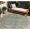 Homeroots 8' Sage And Gray Round Floral Washable Indoor Outdoor Area Rug 606220 - alternate 1