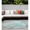 Homeroots 8' Round Teal Round Abstract Washable Non Skid Indoor Outdoor Area Rug 559420 - alternate 1