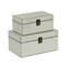 Homeroots Set of Two Off White Solid Wood Box With Lid, 2PK 489395 - alternate 6