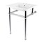 Kingston Brass 25" Ceramic Console Sink with Brass Legs, 8-Inch, 3-Hole, White/Polished Chrome KVBH25227W8B1 - alternate 1