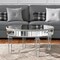 Homeroots 32" Silver Mirrored Glass Round Coffee Table 568899 - alternate 1