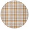 Homeroots 8' Peach And Beige Round Plaid Washable Indoor Outdoor Area Rug 601346 - alternate 8
