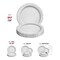Smarty Had A Party 7.5" White with Silver Hammered Rim Round Plastic Appetizer/Salad Plates (120 Plates), 120PK 857-CASE - alternate 8