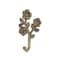 Homeroots 4" Antiqued Gold Cast Iron Flower Wall Hook 612074 - alternate 9