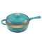 Crock-Pot Crock Pot Artisan 3.5 Quart Enameled Cast Iron Deep Saute Pan With Self Basting Lid in Teal Ombre 112013.02 - alternate 4