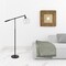 Homeroots 61" Black Reading Floor Lamp With Clear Seeded Glass Globe Shade 523345 - alternate 5