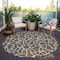 Homeroots 8' Brown And Beige Round Geometric Washable Indoor Outdoor Area Rug 599270 - alternate 5