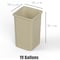 Regal Altair 19 Gallon Square Beige Plastic Trash Can, Space-Saving Design ZR-TC-100-SQ19BG - alternate 6