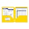 C-Line Products 8-1/2" x 11" Yellow Two-Pocket 3-Hole Punch Heavyweight Poly Portfolio Folder, 25EA/BX, 6BX/CT 33936-BX - alternate 4