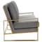 Leisuremod Jefferson Contemporary Velvet Loveseat with Gold Frame, Light Grey JAG53LGR - alternate 5