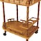Homeroots 24in Oak Wood Rolling Bar Cart With Wine Storage 470338 - alternate 6