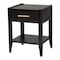 Baxton Studio Primrose Mid-Century Black Fluted Wood 1-Drawer Nightstand 249-13830-ZORO - alternate 1