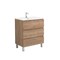 Homeroots 28" Oak Wood Freestanding Bathroom Vanity With White Sink And Three Drawers 627369 - alternate 1
