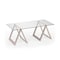 Homeroots 46" Clear Glass And Steel Coffee Table 520950 - alternate 8