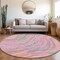 Homeroots 8' Pink Green And Teal Blue Round Abstract Washable Indoor Outdoor Area Rug 600248 - alternate 7
