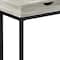 Homeroots 10.25" X 15.75" X 24.5" Grey Finish Drawer And Black Metal Accent Table 333188 - alternate 9