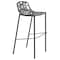 Leisuremod Devon Mid-Century Modern Aluminum Bar Stool with Powder Coated Frame and Footrest, Black DB31BL - alternate 1