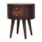 Homeroots 21" Walnut Solid Wood Oval Two Drawer Nightstand 651585 - alternate 15