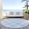 Homeroots 8' Sky Blue And Gray Round Plaid Washable Indoor Outdoor Area Rug 595435 - alternate 5
