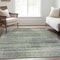 Homeroots 9' X 12' Artichoke Green Purple And Fern Green Striped Washable Indoor Outdoor Area Rug 588044 - alternate 9