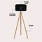 Jonathan Y Adriel 52" Mid-Century Modern Tripod Wood w/Ribbed Cocoon Pumpkin Shade LED Floor Lamp, Black/Light B JYL4201C - alternate 9