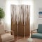 Homeroots 69" Brown Wood and Metal Folding Three Panel Screen Room Divider 348672 - alternate 4