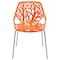 Leisuremod Modern Asbury Dining Chair with Chromed Legs, Orange, 2PK AC16OR2 - alternate 9