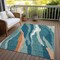 Homeroots 5' X 8' Teal Blue Copper And Ivory Abstract Washable Indoor Outdoor Area Rug 601009 - alternate 7