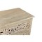 Homeroots 30" Distressed Gray Three Drawer Floral Carved Solid Wood Nightstand 521195 - alternate 12