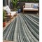 Homeroots 5' X 8' Black Gray And Ivory Striped Washable Indoor Outdoor Area Rug 614960 - alternate 1