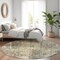 Homeroots 8' Beige Gold And Khaki Round Abstract Washable Indoor Outdoor Area Rug 618765 - alternate 5