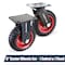 Powertec 8" Caster Wheels (1 Swivel & 1 Fixed), Heavy-Duty Industrial Plate Casters with Rubber Knobby Tread 17057 - alternate 1