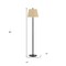 Homeroots 60" Bronze Traditional Shaped Floor Lamp With Tan Square Shade 526234 - alternate 4